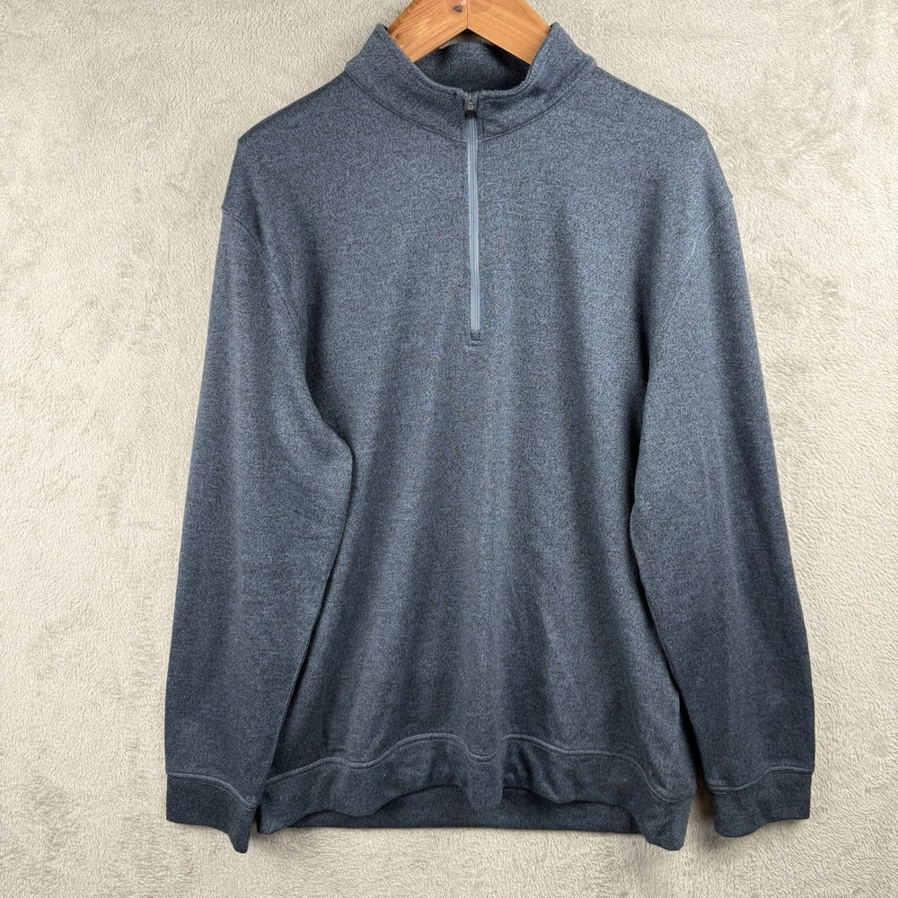 Dunning Golf 1/4‎ Zip Pullover Mens XXL Heather Blue Preppy Soft Casual NWOT